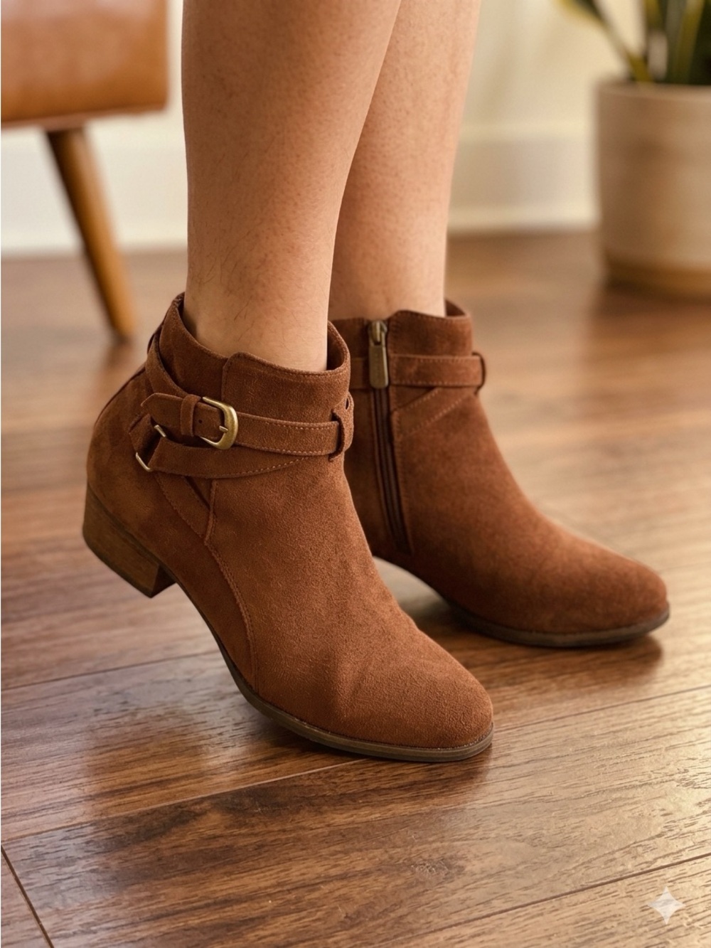 Aqua College Laura Zipper Round Toe Ankle Boots size 8W